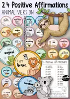 Vorschau - Mal- und Bastelvorlagen - 24 Positive & Empowering Affirmations - Animals Mutmacher Englischunterricht - Deckblatt