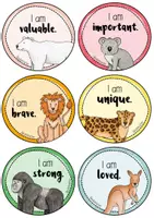 Vorschau - Mal- und Bastelvorlagen - 24 Positive & Empowering Affirmations - Animals Mutmacher Englischunterricht - Seite 2