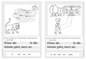 Vorschau - Arbeitsblätter - Faltheft (3-fach differenziert) zum Bilderbuch "Wenn ein Löwe in die Schule geht" - Seite 3