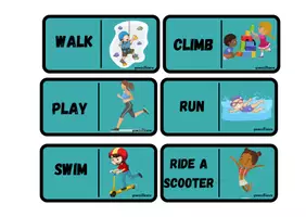anteprima - Materiale di supporto/inclusione - domino action verbs in english - Pagina 1