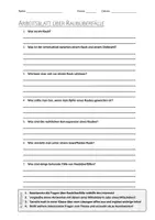 Vorschau - Arbeitsblätter - AB mit Fragen zum Thema "Raub" + Lösungsblatt - Deckblatt