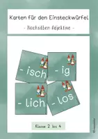 Vorschau - Fördermaterial/Inklusion - Nachsilben von Adjektiven für den Einsteckwürfel - Deckblatt