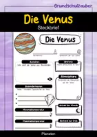 Vorschau - Arbeitsblätter - Steckbrief Venus - Planet im Sonnensystem - Deckblatt