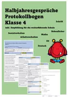 Vorschau - Lehrpläne/Lehrermaterial - Gesprächsprotokoll für die Halbjahresgespräche Klasse 4 - Deckblatt