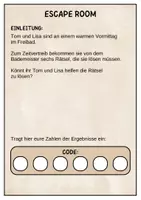 Vorschau - Arbeitsblätter - Escape Room: Mathe Klasse 1 ( Sommer Edition ) - Seite 1