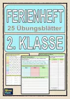 Vorschau - Unterrichtsreihen - FERIENHEFT (2. KLASSE): Deutsch & Mathematik (mit Selbsteinschätzung!) - Deckblatt