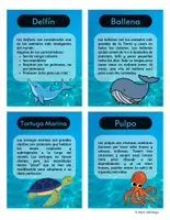 Vista previa - Juegos / Gamificación - Animales Marinos Flashcards - Animales del Océano Vocabulario - página 1