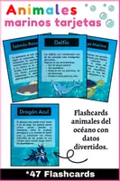 Vista previa - Juegos / Gamificación - Animales Marinos Flashcards - Animales del Océano Vocabulario - Portada