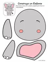 Vista previa - Juegos / Gamificación - Construye un Elefante Craft - Manualidades Cortar y Pegar - página 2