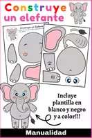 Vista previa - Juegos / Gamificación - Construye un Elefante Craft - Manualidades Cortar y Pegar - Portada