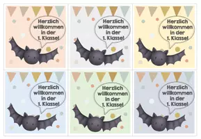 Vorschau - Bildkarten - Fledermausklasse Willkommenskärtchen - Seite 2