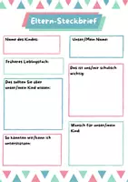 Vorschau - Arbeitsblätter - Elternabend | Eltern-Steckbrief | Steckbrief - Seite 3