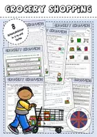 Vorschau - Arbeitsblätter - Grocery Shopping Worksheets - Deckblatt