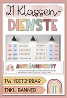Vorschau - Poster - Klassendienste Schilder zum Ausdrucken - Deckblatt