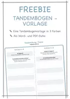 Vorschau - Arbeitsblätter - FREEBIE - Tandembogenvorlage - Deckblatt