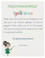 Vorschau - Präsentationen/Tafelbilder - Tagestransparenz/Stundenplan Igelklasse - Seite 1