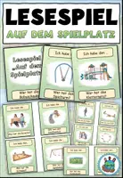 Vorschau - Spiele - Lesespiel "Auf dem Spielplatz" DaZ / DaF / Deutsch - Deckblatt