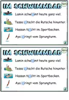 Vorschau - Aufgabenkarten - Klecksaufgaben "Im Schwimmbad" DaZ / DaF / Deutsch - Seite 3