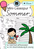 Vorschau - Arbeitsblätter - Mini-Lesespur Sommer | 1. Klasse | differenziert - Deckblatt