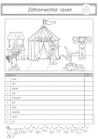 Vorschau - Arbeitsblätter - Mathelesespur Zirkus: Zahlenwörter lesen (Kl.1-4) - Seite 1