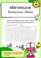Vorschau - Arbeitsblätter - Schulschluss - Wörtersuche - Was brauchst du in der neuen Schule/ Klasse? - Deckblatt