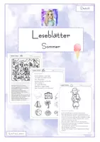 Vorschau - Arbeitsblätter - Leseblätter - Sommer - differenziert - Deckblatt
