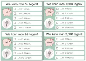 Vorschau - Aufgabenkarten - A6 Kartei - Wie kann man ...€ noch legen? - Seite 3