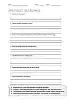 Vorschau - Arbeitsblätter - AB mit Fragen zum Thema "Remake" + Lösungsblatt - Deckblatt