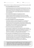 Vorschau - Arbeitsblätter - AB mit Fragen zum Thema "Republikanische Partei (USA)" + Lösungsblatt - Seite 1