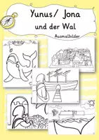Vorschau - Mal- und Bastelvorlagen - Yunus/ Jona und der Wal Ausmalbilder - Deckblatt