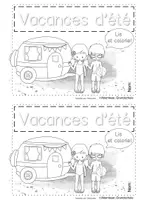 Aperçu - Feuilles d'exercices - Livre de lecture et coloriage: Vacances d´été - Page 1