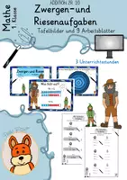 Vorschau - Arbeitsblätter - Zwergen und Riesen Aufgaben ZR 20 Addition Tafelbilder ABs - Deckblatt