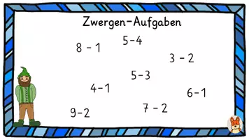 Vorschau - Arbeitsblätter - Zwergen und Riesen ZR 20 Subtraktion Tafelbilder ABs - Seite 3