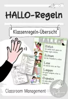 Vorschau - Merkblätter - HALLO - Klassenregeln | Poster und kleine Übersicht - Deckblatt