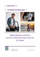 Vorschau - Arbeitsblätter - 15 Bildbeschreibungen/ 45 Seiten (DaZ A2-B1) - Deckblatt