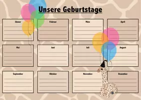 Vorschau - Anderer Materialtyp - Giraffenklasse - Geburtstagskalender - Seite 2