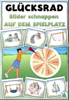 Vorschau - Bildkarten - Glücksrad Bilder schnappen "Auf dem Spielplatz" DaZ / DaF / Deutsch - Deckblatt