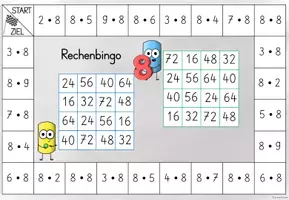 Vorschau - Spiele - Würfelspiel Rechenbingo Multiplikation u. Division: 8er-Reihe - Seite 3
