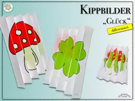 Vorschau - Arbeitsblätter - KIPPBILD „GLÜCK“ - bunt & zum Ausmalen (Wackelbild, Agamograph, Zickzack-Bild, Silvester, Neujahr, St. Patrick‘s Day)) - Seite 2