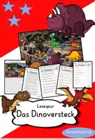 Vorschau - Arbeitsblätter - Lesespur Dinoversteck (4fach differenziert) - Deckblatt