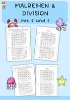 Vorschau - Arbeitsblätter - Malrechnen und Division, 2er und 4er Reihe - Deckblatt