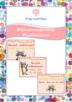 Vorschau - Bildkarten - Grußkarten Waschbär Gruß willkommen Grußkärtchen a #edukiferiensale23 - Deckblatt