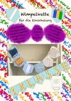 Vorschau - Mal- und Bastelvorlagen - Wimpelkette Girlande Einschulung 1. Schultag Schulstart - Deckblatt