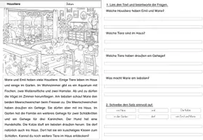 Vorschau - Arbeitsblätter - Haustiere Lesen - Seite 3