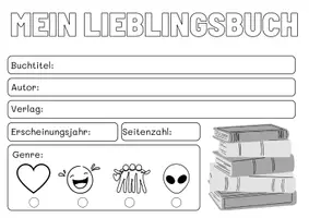 Vorschau - Arbeitsblätter - Leserolle / Leseportfolio: Mein Lieblingsbuch - Seite 2