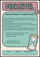 Vorschau - Arbeitsblätter - Denkzettel Unpünktlichkeit / Zuspätkommen - Abschreibtext - Seite 1