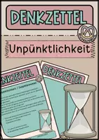 Vorschau - Arbeitsblätter - Denkzettel Unpünktlichkeit / Zuspätkommen - Abschreibtext - Deckblatt