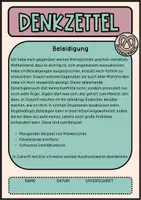 Vorschau - Arbeitsblätter - Denkzettel - Beleidigung - Abschreibtext - Seite 1