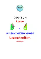 Vorschau - Fördermaterial/Inklusion - b d unterscheiden: Pseudowörter - Lesestreifen - Deckblatt