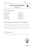 Vorschau - Arbeitsblätter - Schriftliche Subtraktion - Wiederholung - Seite 3